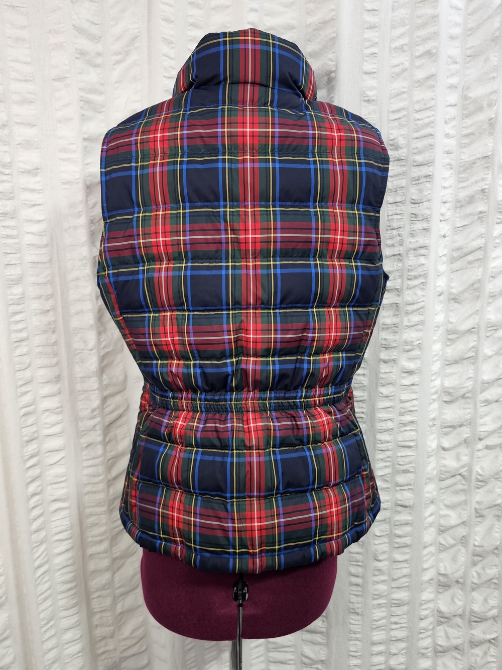 Talbots Women Down Blend Fill Plaid Macbeth Tartan Puffer Vest - Picture 10 of 16